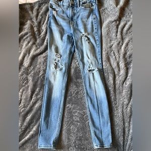 Blue jeans with holes